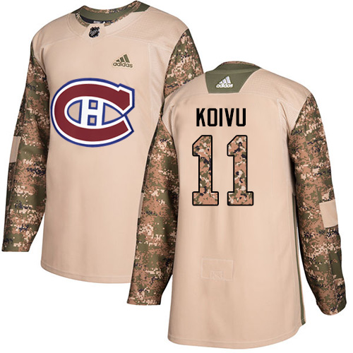 Adidas Canadiens #11 Saku Koivu Camo Authentic Veterans Day Stitched NHL Jersey
